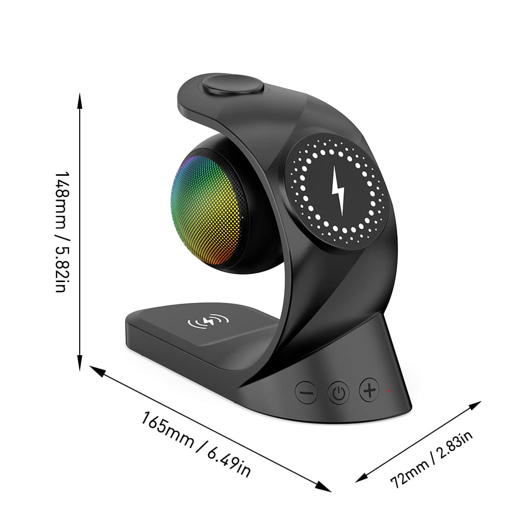 2406 Portable Bluetooth Speaker and Wireless Charger 5-in-1, Charges Mobile Phones, Watches, and AirPods Simultaneously - Image 8