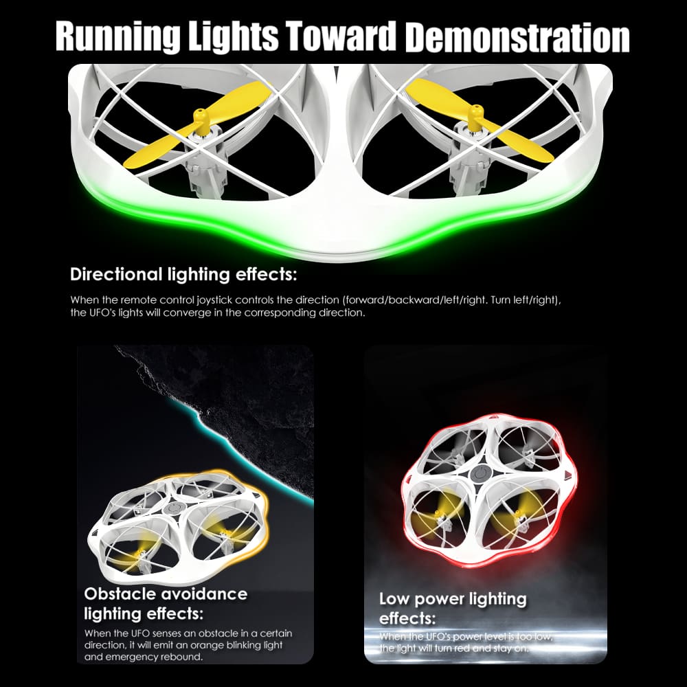 Remote Control UFO Drone,Cool LED Marquee Drone,Gesture Recognition Drone