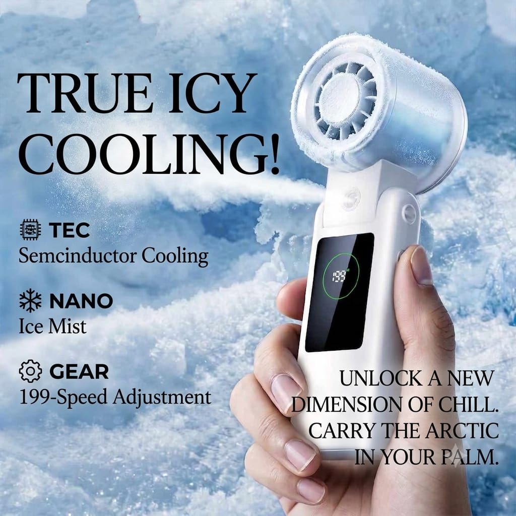 Y37 Pro Portable Mist Fan TEC Semiconductor Cooling Handheld Neck Fan Sakura Pink
