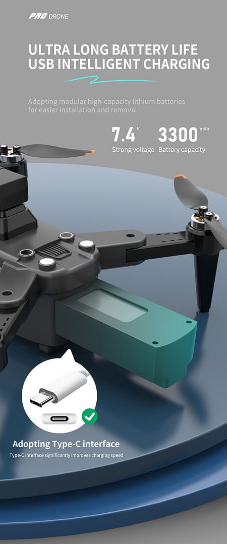 Drone 8K Dual Camera,Intelligent Obstacle Avoidance Drone,GPS Positioning Automatic Return,Quadcopter,Mechanical Gimbal Drone