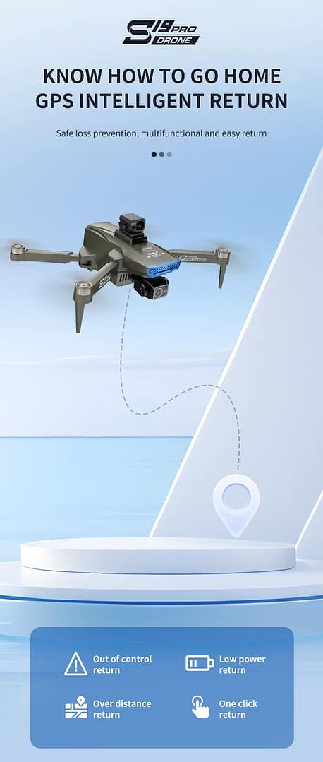Drone HD Dual Camera,GPS Obstacle Avoidance Drone,GPS Brushless Positioning,30 Mins Flight Time
