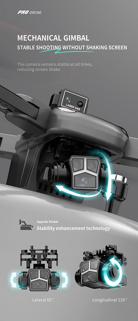 Drone 8K Dual Camera,Intelligent Obstacle Avoidance Drone,GPS Positioning Automatic Return,Quadcopter,Mechanical Gimbal Drone