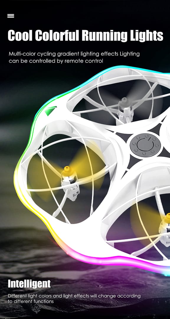 Remote Control UFO Drone,Cool LED Marquee Drone,Gesture Recognition Drone