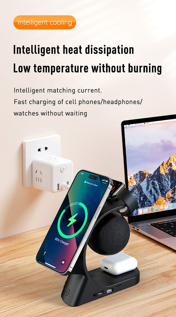 portable bluetooth speaker,wireless charger 5 in 1