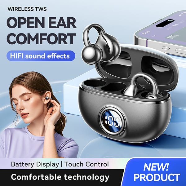 open ear clip headphones,open-ear earbuds,over ear bluetooth earbuds
