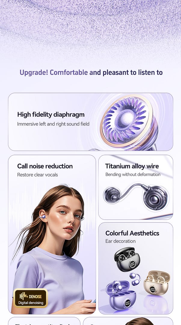open ear clip headphones,open-ear earbuds,over ear bluetooth earbuds