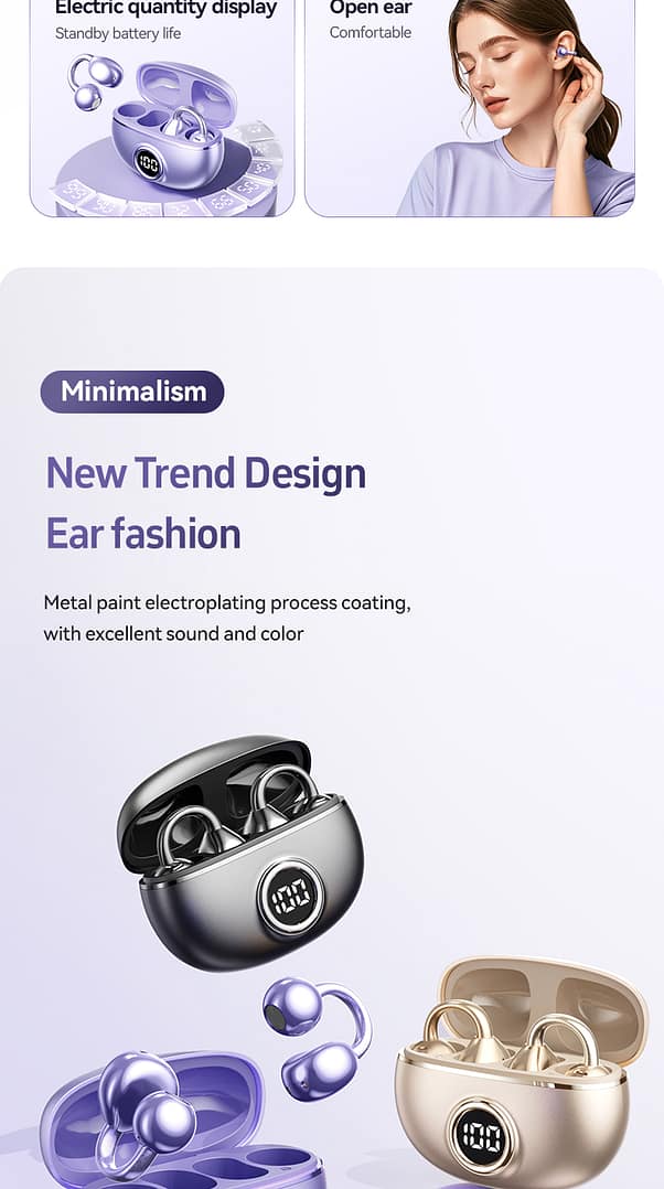 open ear clip headphones,open-ear earbuds,over ear bluetooth earbuds