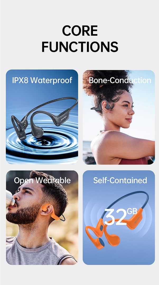 bone conduction headphones,sport headphones,waterproof wireless earphones