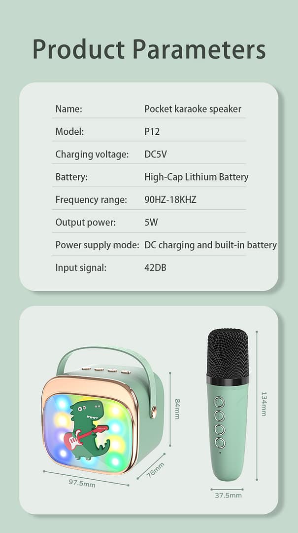 Portable Bluetooth Speaker,Bluetooth Wireless Karaoke,Karaoke,Baby Birthday Gift,Christmas Gift