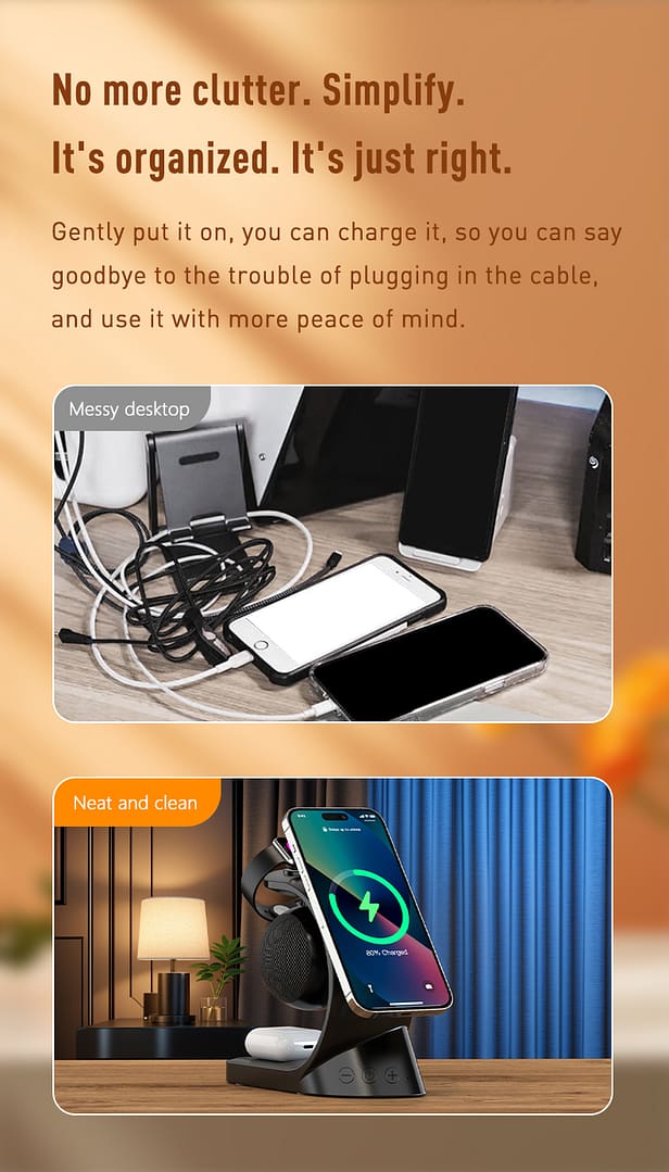 portable bluetooth speaker,wireless charger 5 in 1