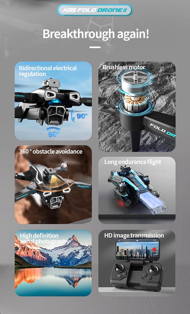 360° Smart Obstacle Avoidance Drone,Automatic Follow up Shooting Drone,Brushless Motor Drone