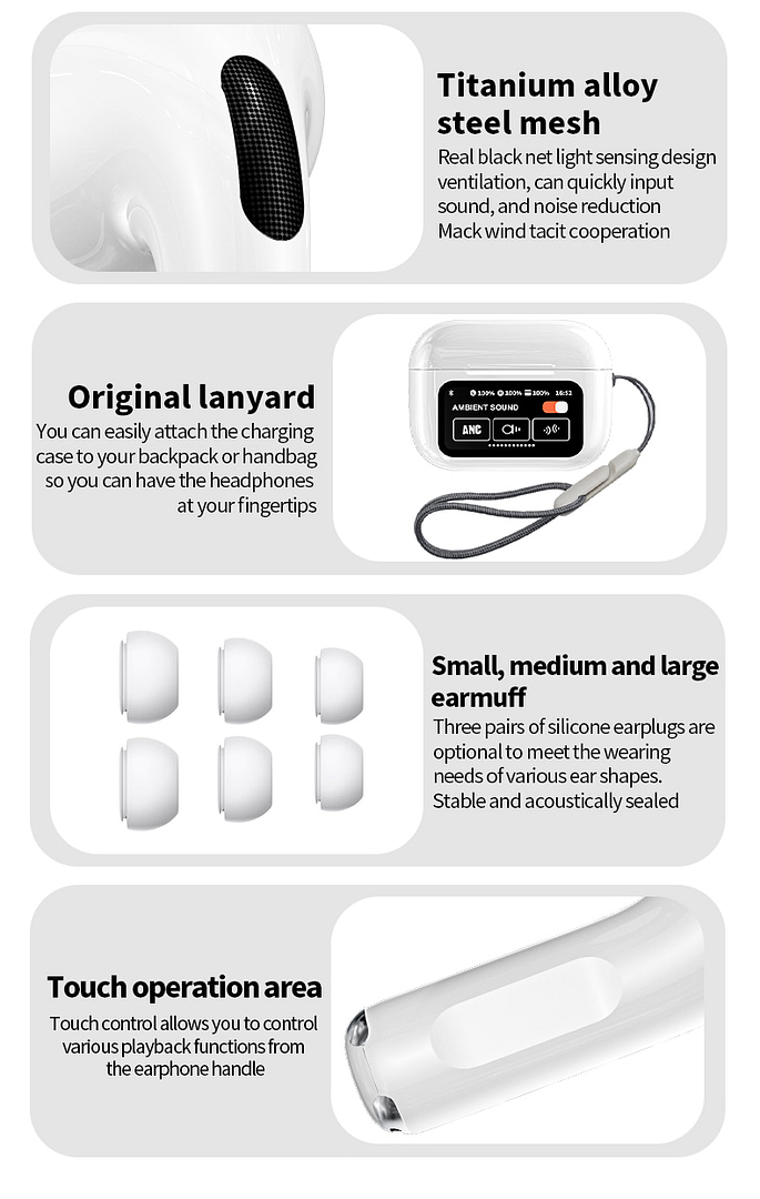 Wireless Earbuds,Bluetooth 5.4 Headphones Bass Stereo,Active Noise Cancelling with Smart Ambient,Earbuds anc