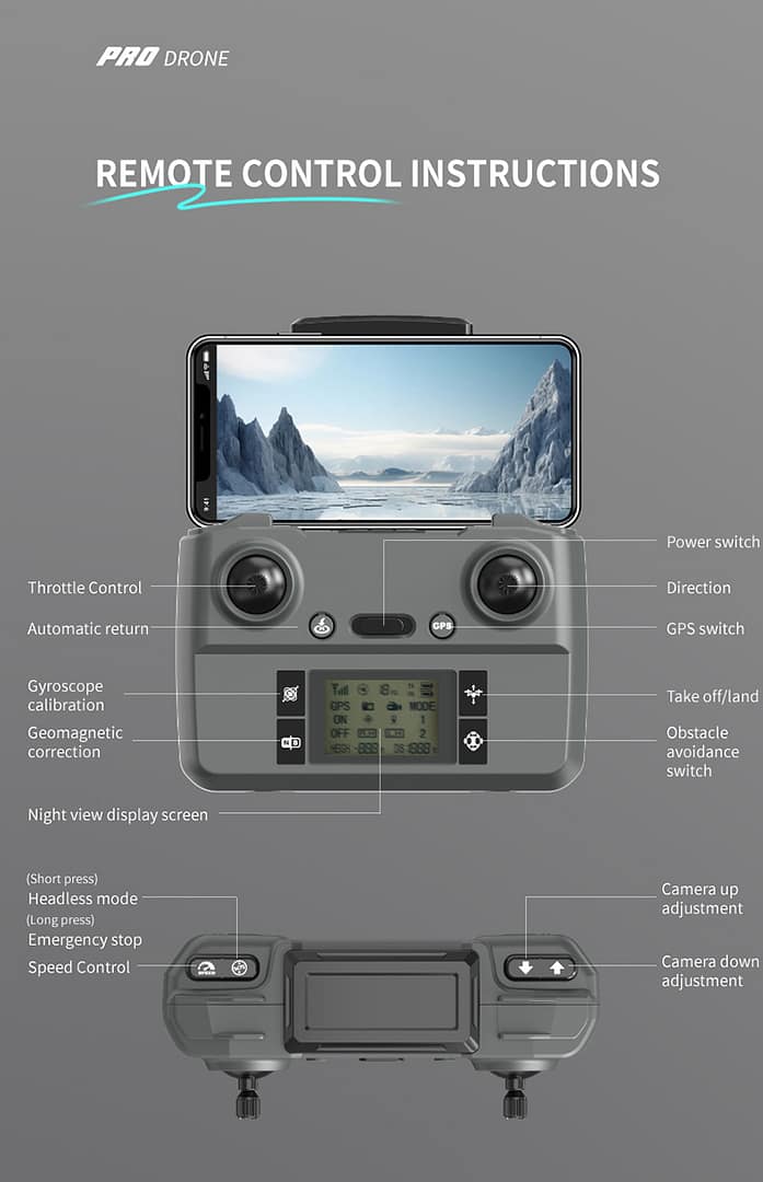 Drone 8K Dual Camera,Intelligent Obstacle Avoidance Drone,GPS Positioning Automatic Return,Quadcopter,Mechanical Gimbal Drone