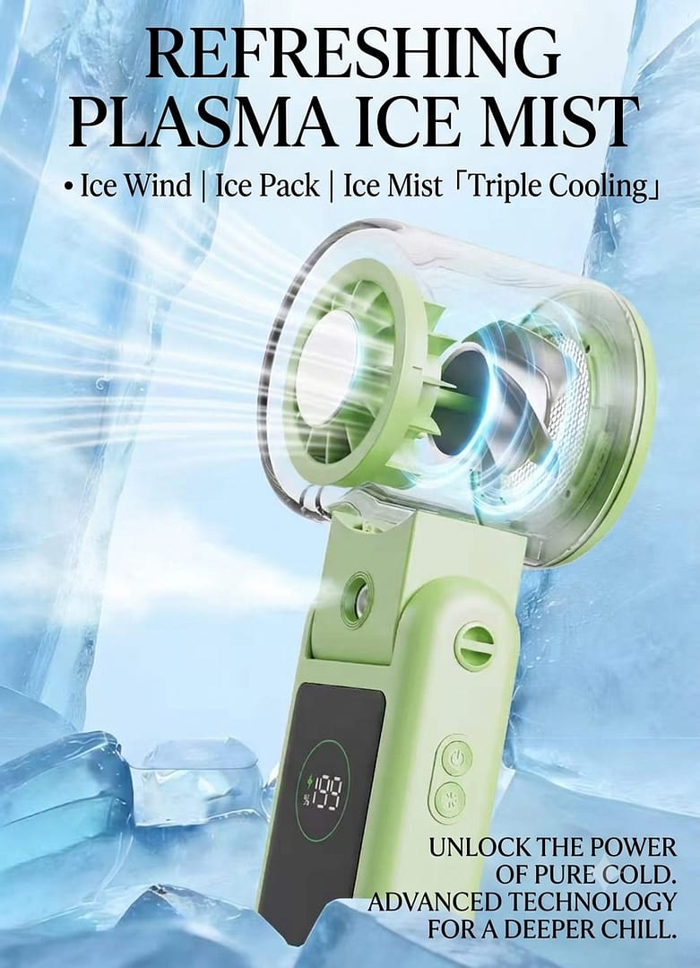 Y37 Pro Portable Mist Fan TEC Semiconductor Cooling Handheld Neck Fan Sakura Pink