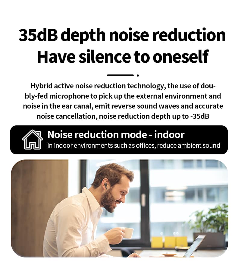 Wireless Earbuds,Bluetooth 5.4 Headphones Bass Stereo,Active Noise Cancelling with Smart Ambient,Earbuds anc