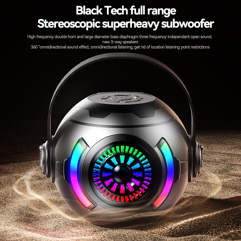 KM-V33 Portable Bluetooth Speaker with Deep Bass, Bluetooth 5.3, Wireless Karaoke, Handheld Mic, and Stereo Pairing for iPhone, Android, Home, Outdoor, Party, and Beach – Perfect Birthday Gift - Image 4