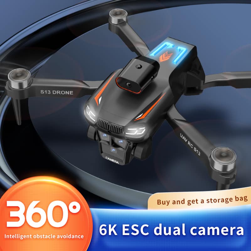 Drone 6K Dual Camera,Intelligent Obstacle Avoidance Drone,Optical Flow Hovering,Auto Return Home Drone