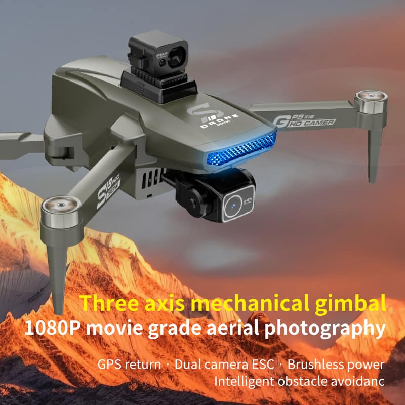 Drone HD Dual Camera,GPS Obstacle Avoidance Drone,GPS Brushless Positioning,30 Mins Flight Time