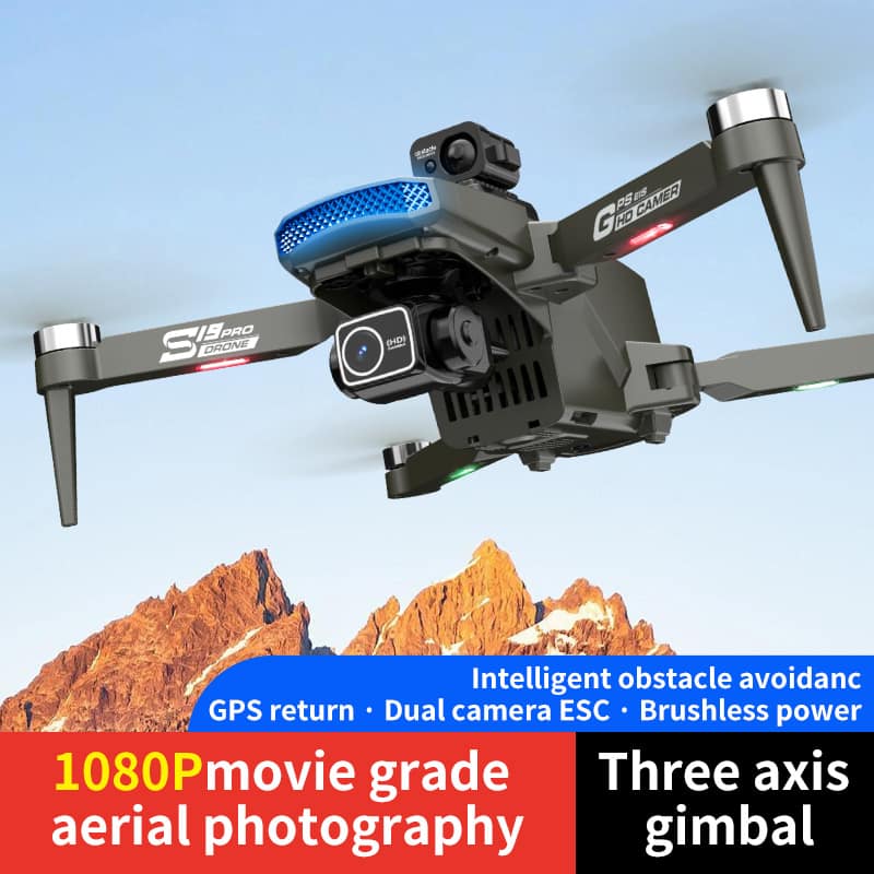 Drone HD Dual Camera,GPS Obstacle Avoidance Drone,GPS Brushless Positioning,30 Mins Flight Time